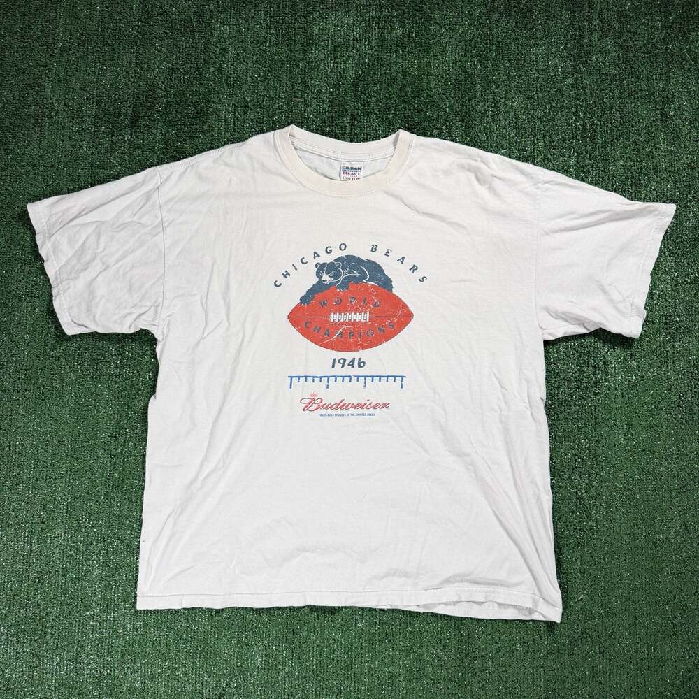 Vintage Chicago Bears World Champions 1946 Budweiser Graphic T-Shirt XL